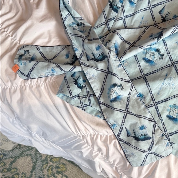 Holly Shae ⭐️Chinoiserie Blue Patterned Dress with Belt Size XXL - Picture 10 of 11